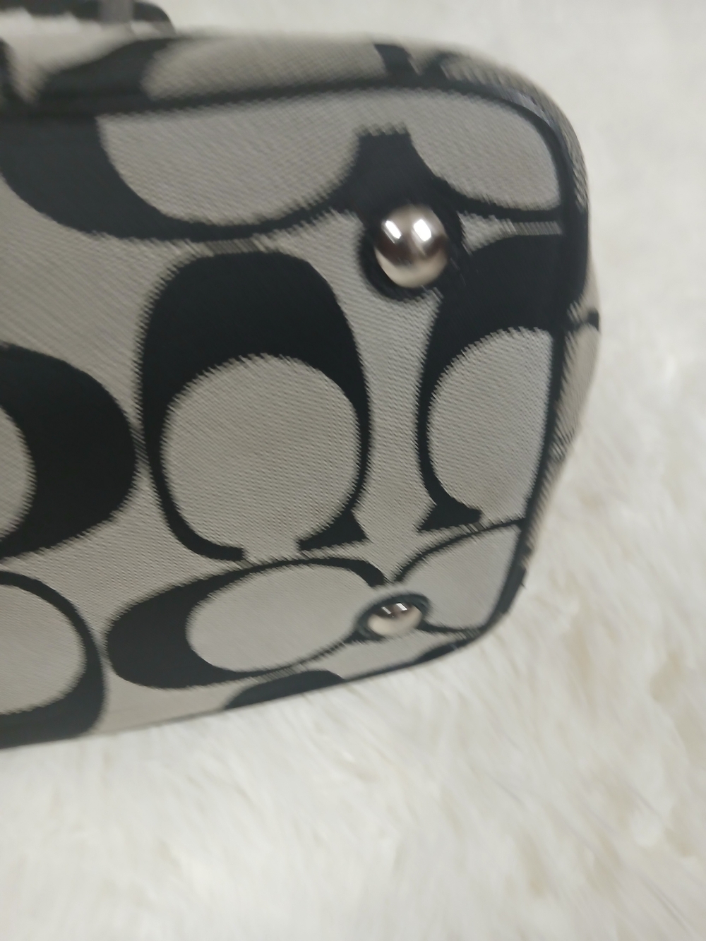 Coach Signature Canvas Black Tote Bag - Picture 7 of 8